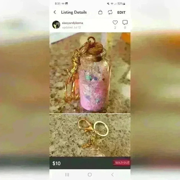 NWOT Keychain lucky bottle or bag charm - Picture 6 of 7